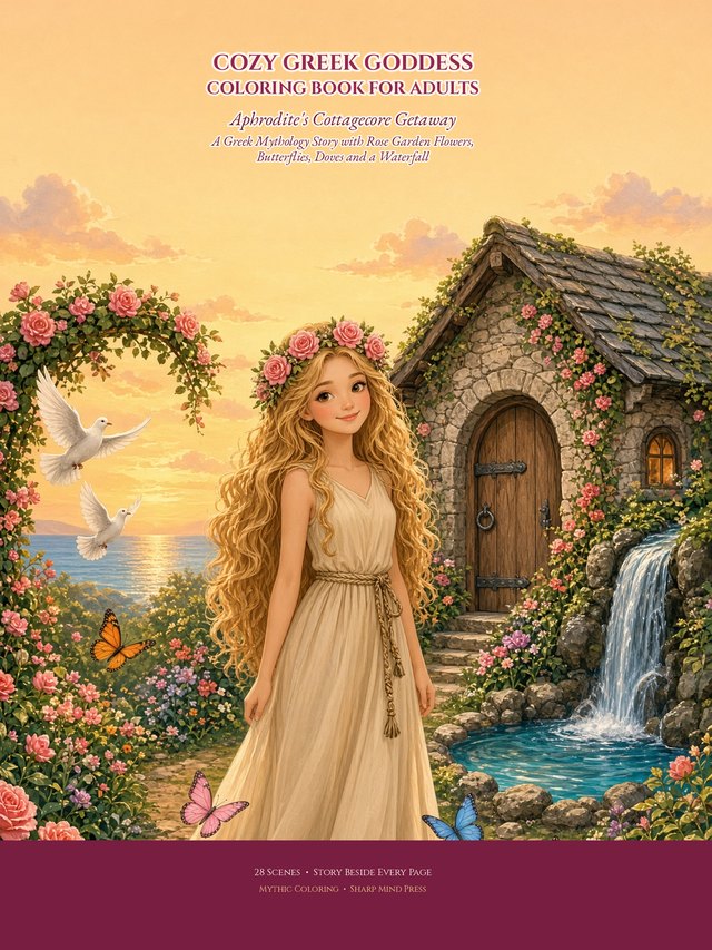 Cozy Greek Goddess Coloring Book — cover